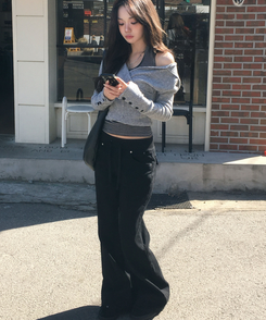 ブーツカットデイリーパンツ BLACK