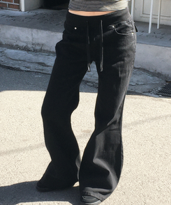 ブーツカットデイリーパンツ BLACK