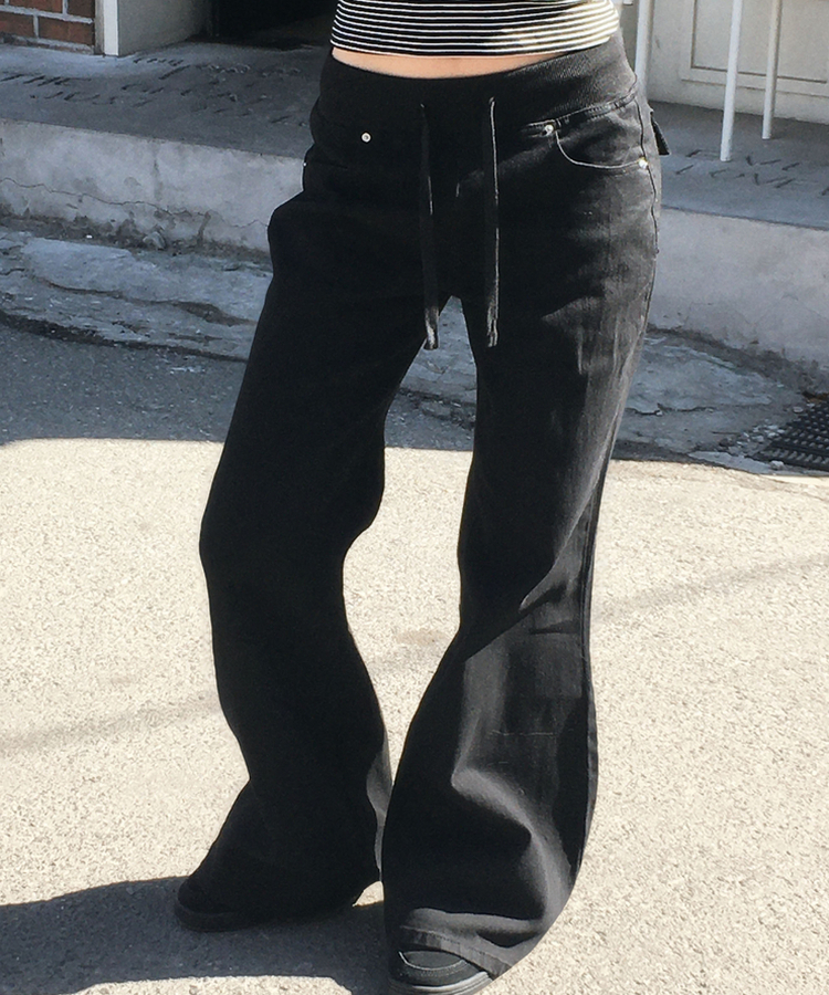 ブーツカットデイリーパンツ BLACK