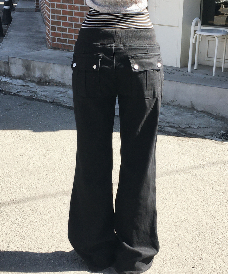 ブーツカットデイリーパンツ BLACK