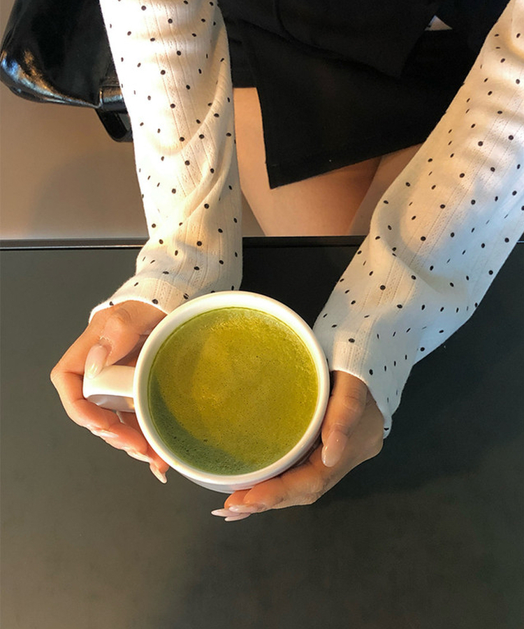 ドットボートネック長袖Tシャツ IVORY