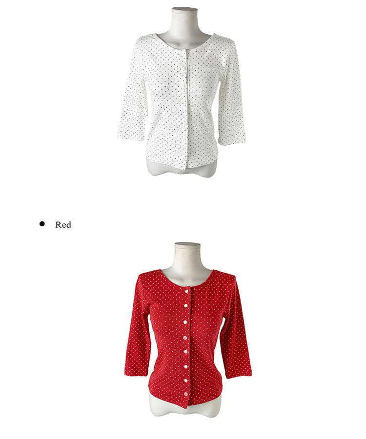 ドットラウンド7分袖カーディガン