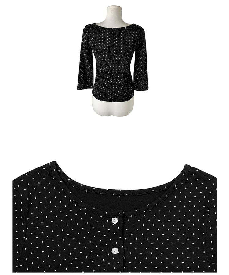 ドットラウンド7分袖カーディガン