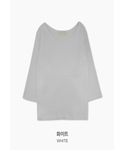 Uネック無地デイリー7分袖Tシャツ(5color)