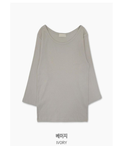 Uネック無地デイリー7分袖Tシャツ(5color)