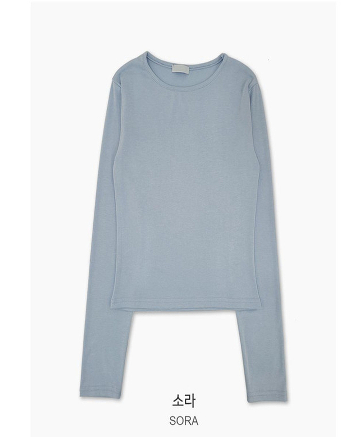 ベーシックデイリースリム無地長袖Tシャツ(5color)