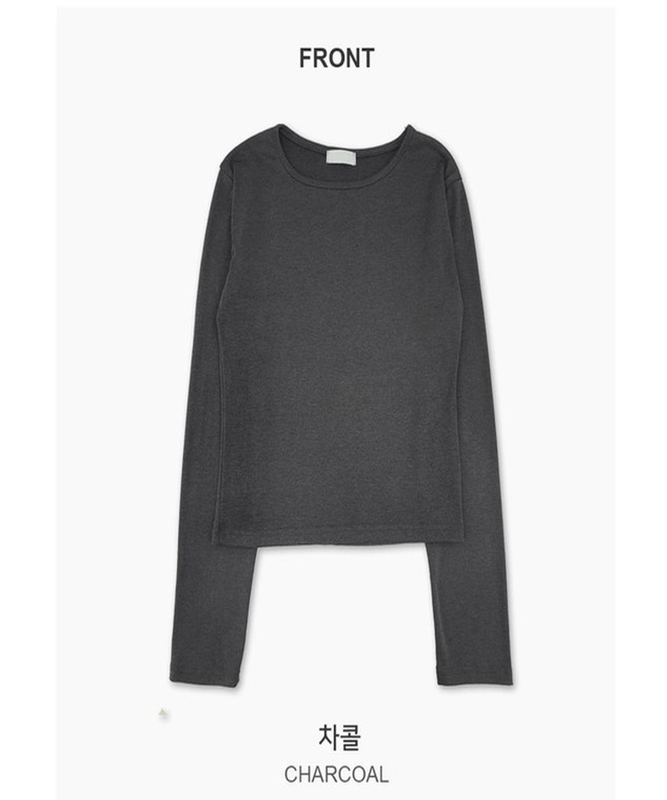 ベーシックデイリースリム無地長袖Tシャツ(5color)