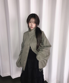 ハイネックハーフミリタリージャケット KHAKI