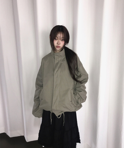 ハイネックハーフミリタリージャケット KHAKI