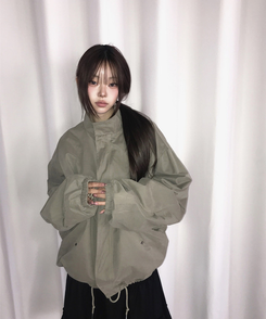 ハイネックハーフミリタリージャケット KHAKI