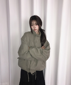 ハイネックハーフミリタリージャケット KHAKI