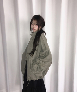 ハイネックハーフミリタリージャケット KHAKI