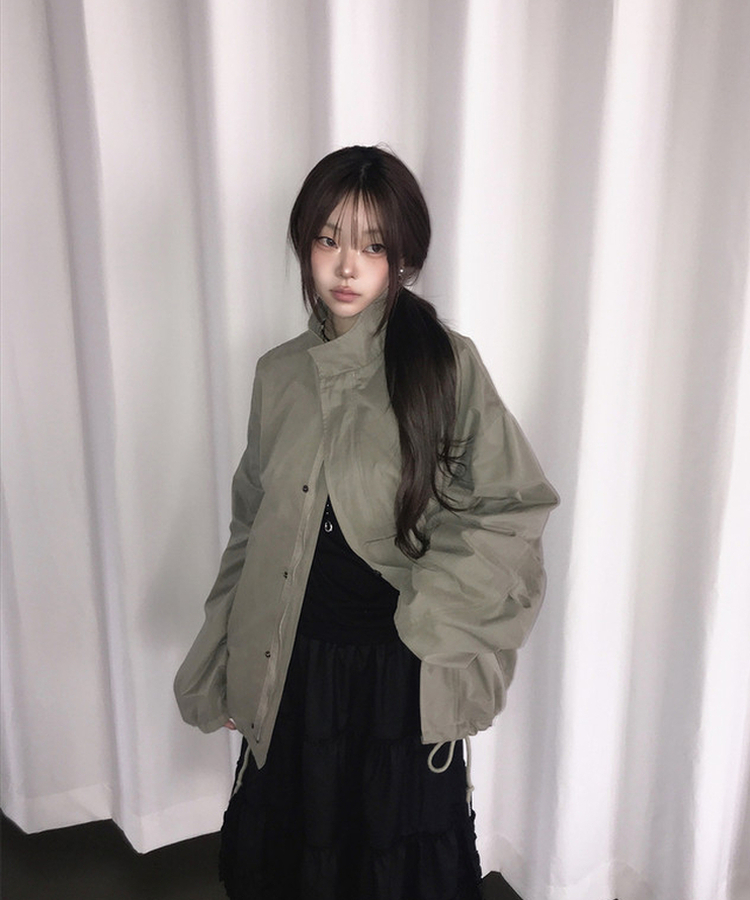 ハイネックハーフミリタリージャケット KHAKI