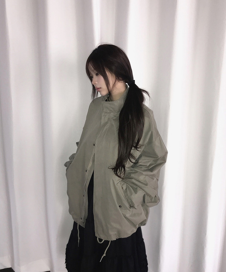 ハイネックハーフミリタリージャケット KHAKI