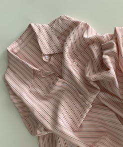 베리온 스트라이프 랩버튼 펜던트 오버핏 셔츠 남방 3color