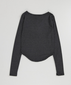 ボタンストライプトップス