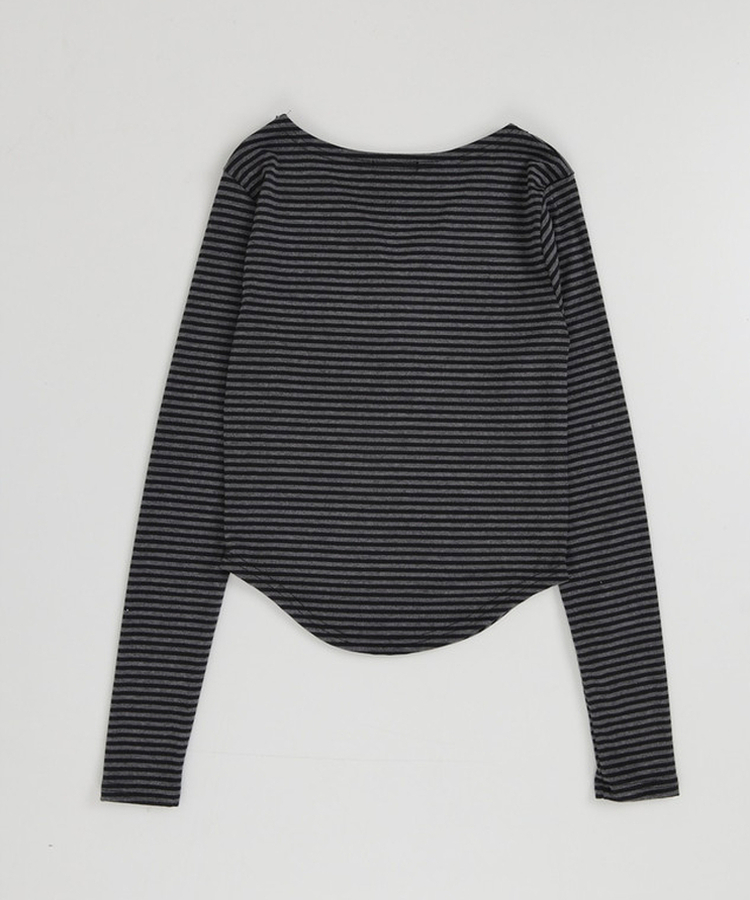 ボタンストライプトップス