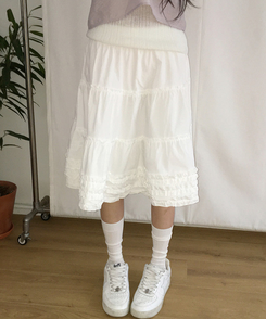 ガーリーフリルスカート IVORY