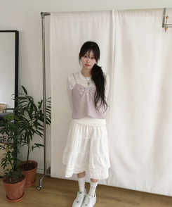 ガーリーフリルスカート IVORY