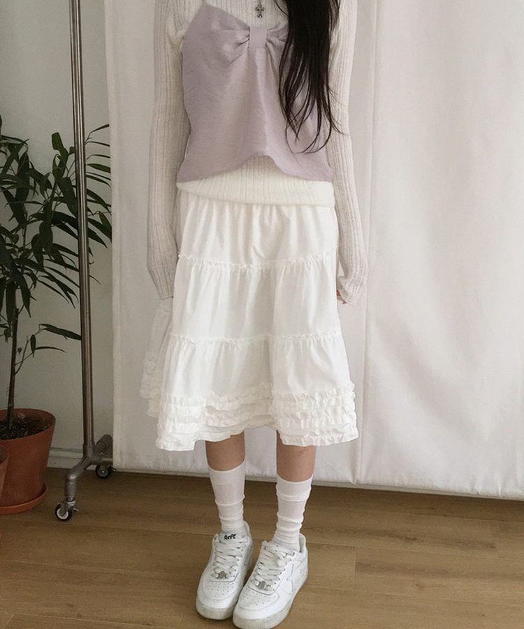 ガーリーフリルスカート IVORY