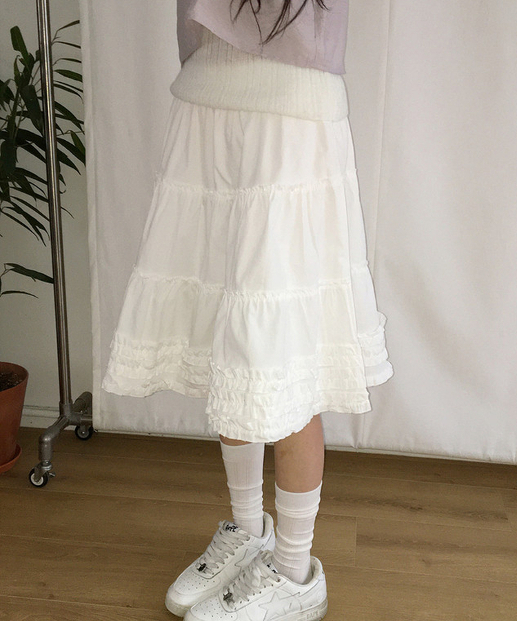 ガーリーフリルスカート IVORY