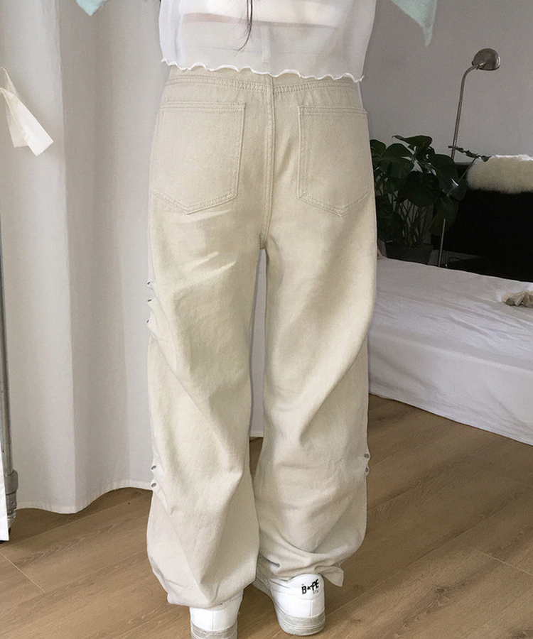 Y2Kビンテージスタッズワイドパンツ CREAM