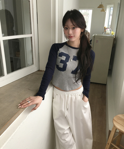 バイカラーナンバーTシャツ NAVY