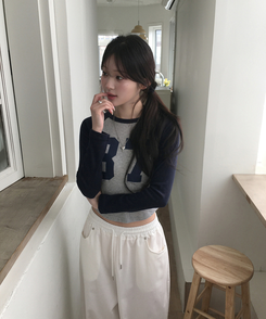 バイカラーナンバーTシャツ NAVY