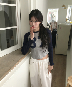 バイカラーナンバーTシャツ NAVY