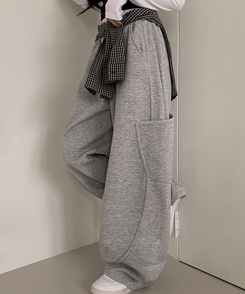 カーブワイドパンツ GREY