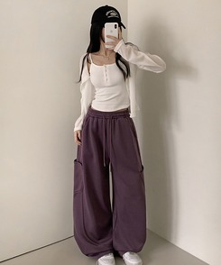 カーブワイドパンツ PURPLE