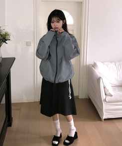 シンプルミディスカート CHARCOAL