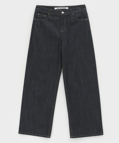 バックストラップワイドデニムパンツ