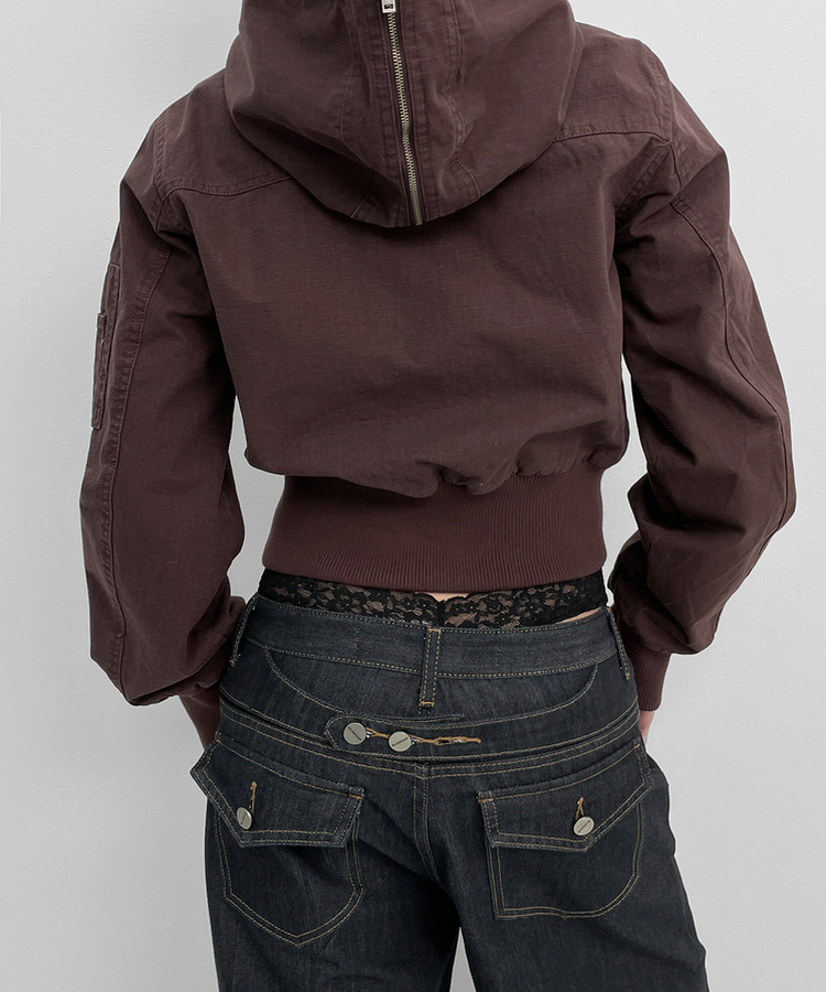 バックストラップワイドデニムパンツ DARK BLUE