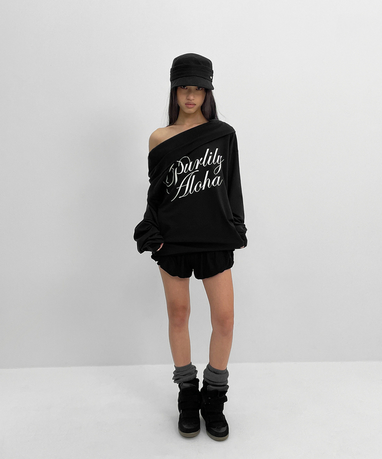 フォールディングバルーンショートパンツ BLACK