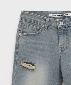 ダメージブーツカットデニムパンツ