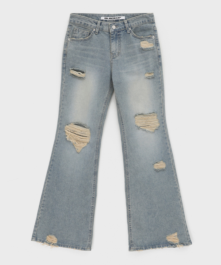 ダメージブーツカットデニムパンツ