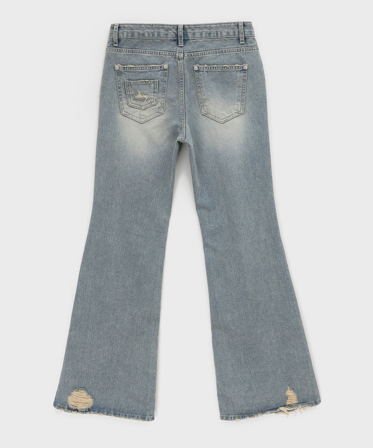 ダメージブーツカットデニムパンツ