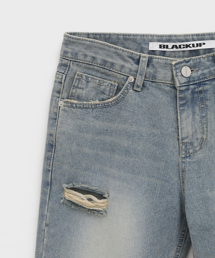 ダメージブーツカットデニムパンツ