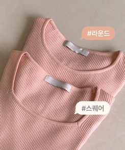 （MADE／イージーウォッシャブル／3タイプ展開／ソフト＆伸縮性◎）ラウンド・スクエア・Vネック ペンダント付き リブニット