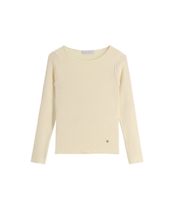 （MADE／イージーウォッシャブル／3タイプ展開／ソフト＆伸縮性◎）ラウンド・スクエア・Vネック ペンダント付き リブニット