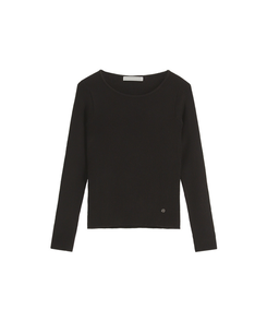 （MADE／イージーウォッシャブル／3タイプ展開／ソフト＆伸縮性◎）ラウンド・スクエア・Vネック ペンダント付き リブニット