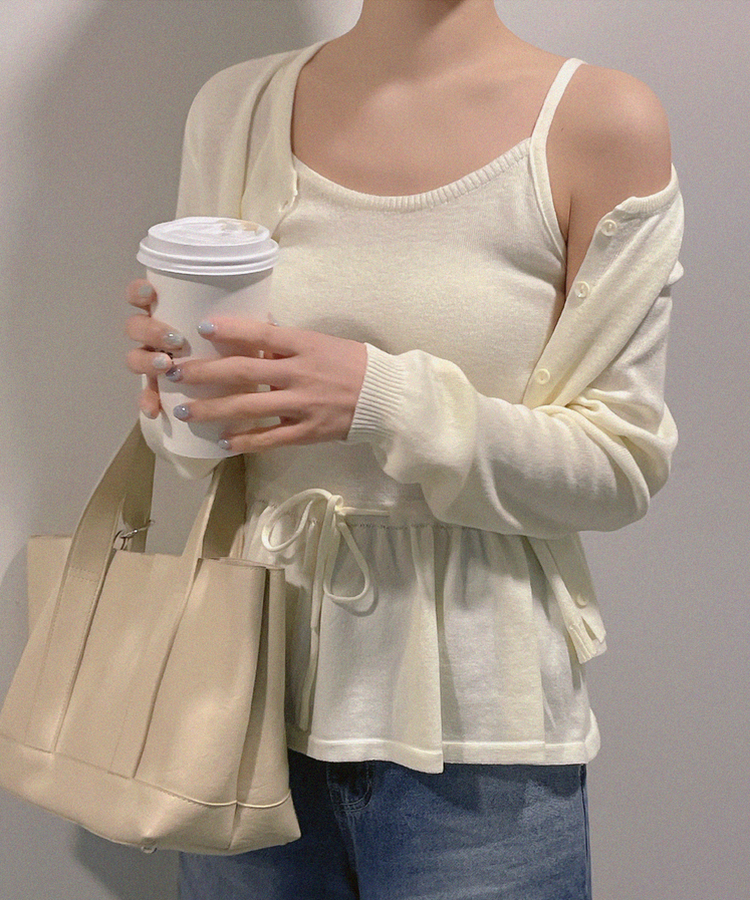 【SET】フレアキャミソールカーディガン IVORY