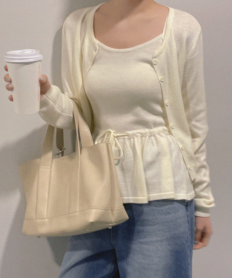 【SET】フレアキャミソールカーディガン IVORY