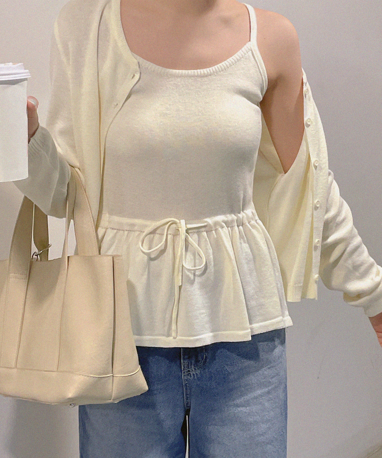 【SET】フレアキャミソールカーディガン IVORY