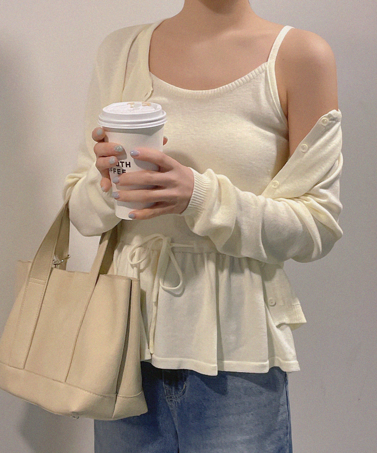 【SET】フレアキャミソールカーディガン IVORY