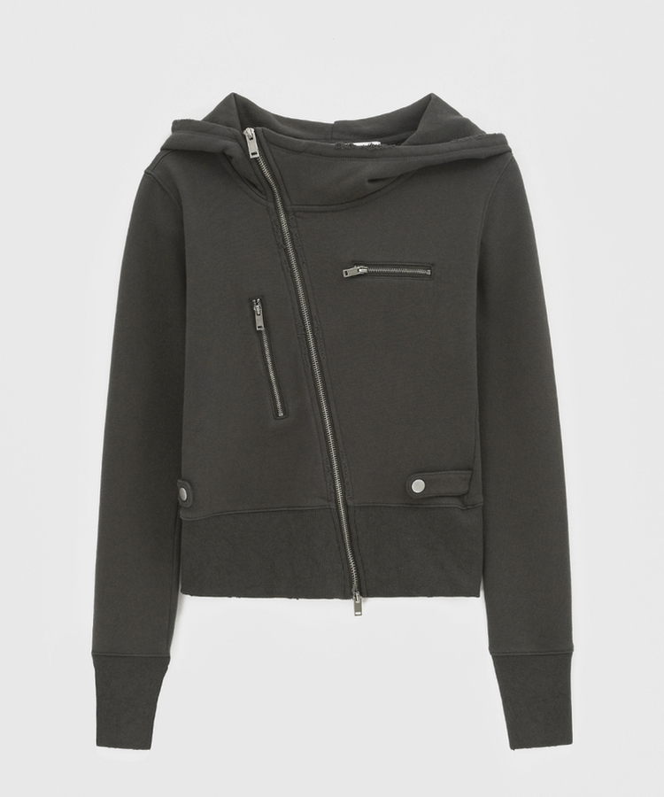 アンバランスフードジップアップ