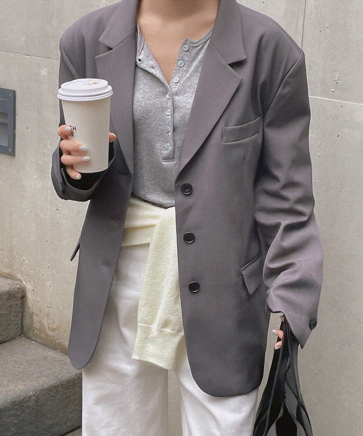 カジュアルオーバージャケット DARK GRAY