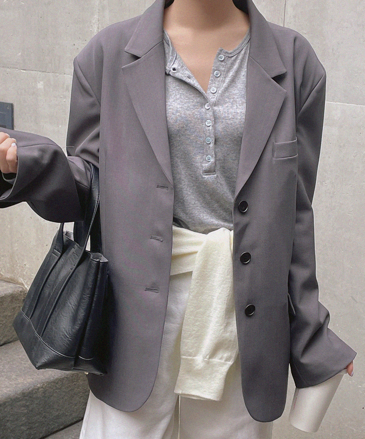 カジュアルオーバージャケット DARK GRAY