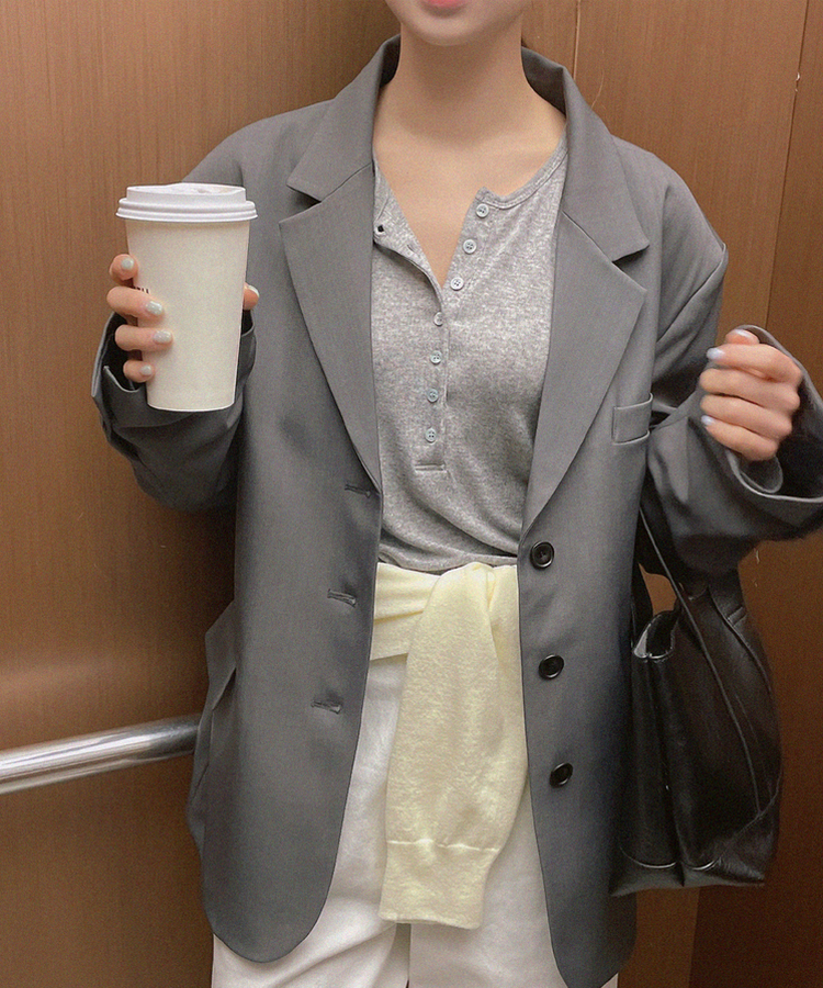 カジュアルオーバージャケット DARK GRAY